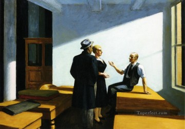Edward Hopper Painting - conference at night Edward Hopper